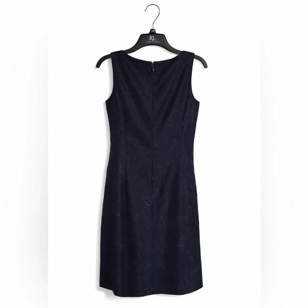Ann Taylor Navy Sleeveless Dress Size 2 Classic Work Wedding Occasion Like New - Picture 2 of 2